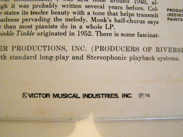Thelonious Monk - Thelonious Monk With John Coltrane (LP, Album, Reissue, Mono) - Very Good Plus (VG+) / Very Good Plus (VG+)