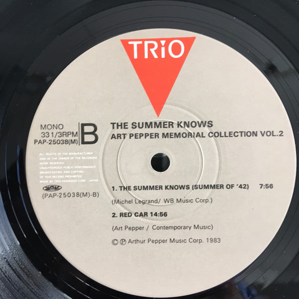 Art Pepper - The Summer Knows (Vinyl, LP, Album, Mono) Very Good Plus (VG+) / Very Good Plus (VG+)