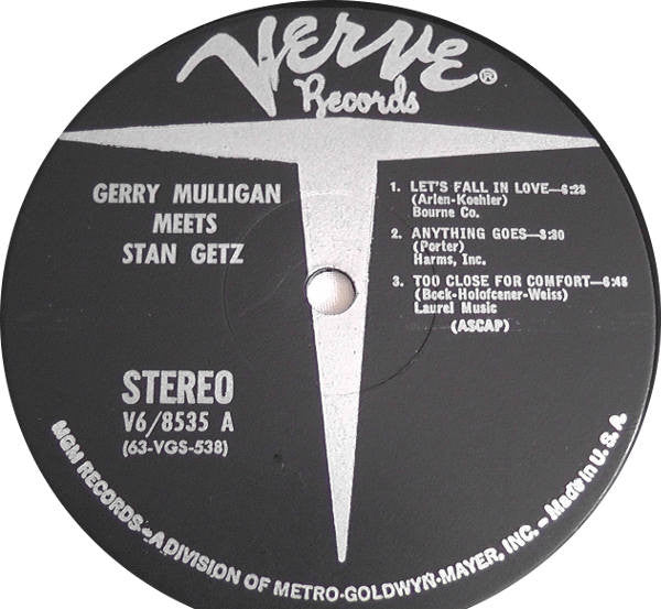 Stan Getz - Gerry Mulligan Meets Stan Getz (Vinyl, LP, Album, Reissue, Stereo) Very Good (VG) / Very Good (VG)