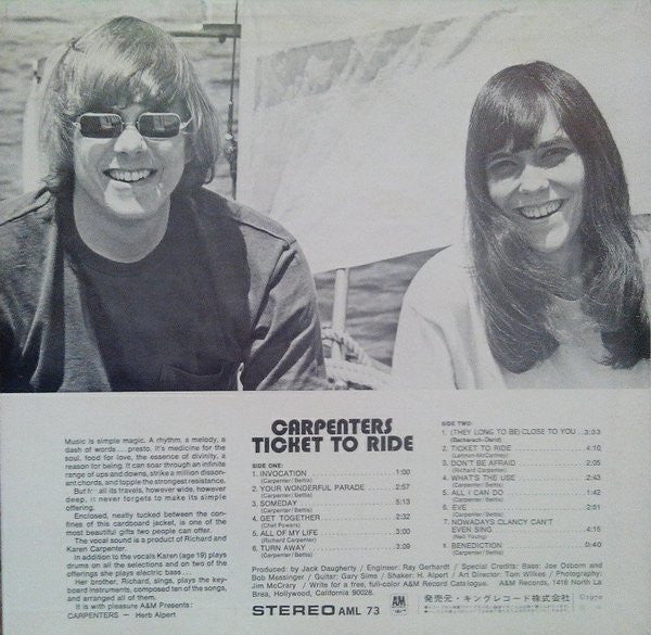 Carpenters - Ticket To Ride (Vinyl, LP, Album)