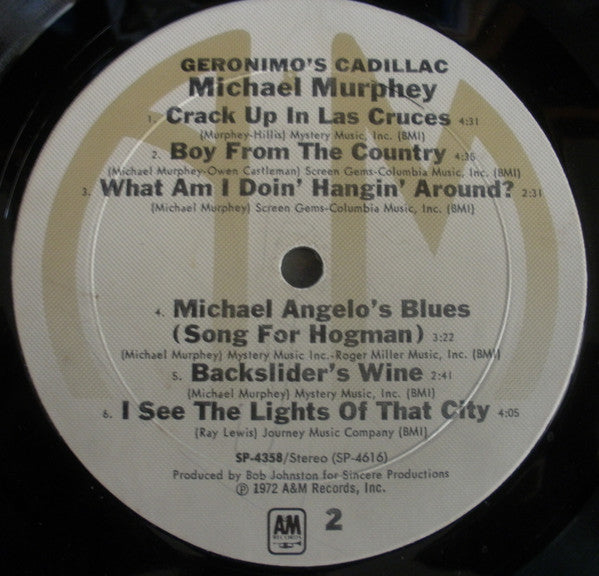 Michael Martin Murphey - Geronimo's Cadillac (Vinyl, LP, Album, Repress, Stereo) Very Good Plus (VG+) / Very Good (VG)