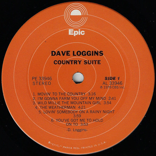 Dave Loggins - Country Suite (Vinyl, LP, Album, Stereo) Very Good (VG) / Very Good Plus (VG+)