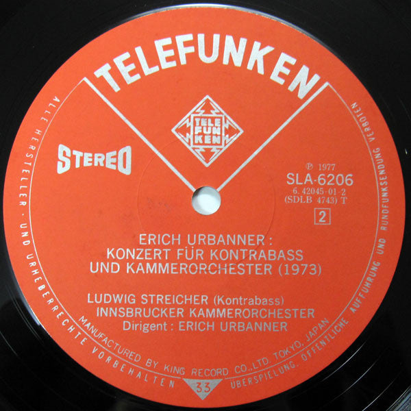 Ludwig Streicher - Kontrabass-Konzerte (Vinyl, LP) Very Good Plus (VG+) / Very Good (VG)
