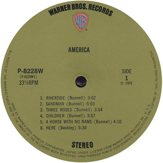 America (2) - America (Vinyl, LP, Album) Very Good Plus (VG+) / Very Good (VG)