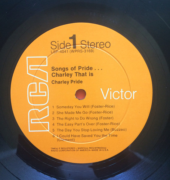 Charley Pride - Songs Of Pride...Charley That Is (Vinyl, LP, Album) Good Plus (G+) / Very Good (VG)