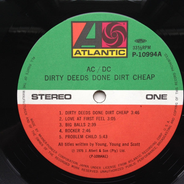 AC/DC - Dirty Deeds Done Dirt Cheap (Vinyl, LP, Album, Reissue, Stereo) Near Mint (NM or M-) / Near Mint (NM or M-)
