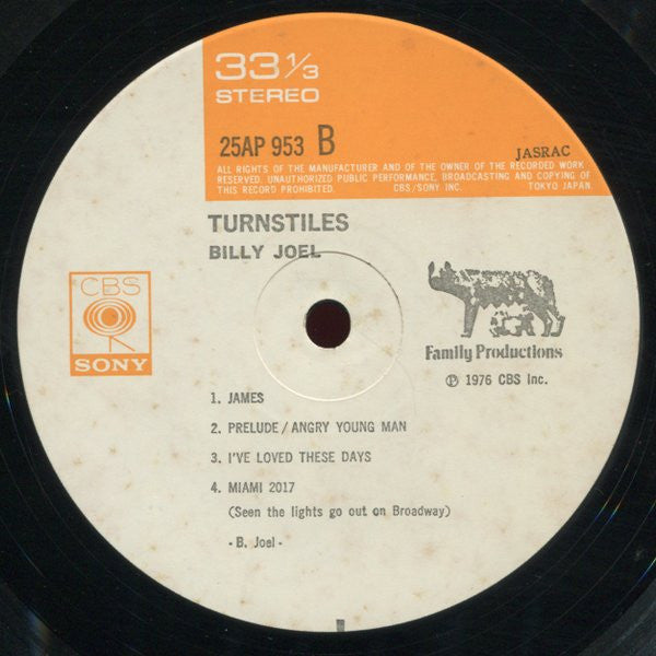 Billy Joel - Turnstiles (Vinyl, LP, Album, Reissue, Stereo)