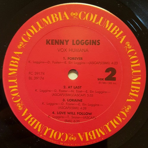 Kenny Loggins - Vox Humana (Vinyl, LP, Album) Very Good (VG) / Very Good Plus (VG+)