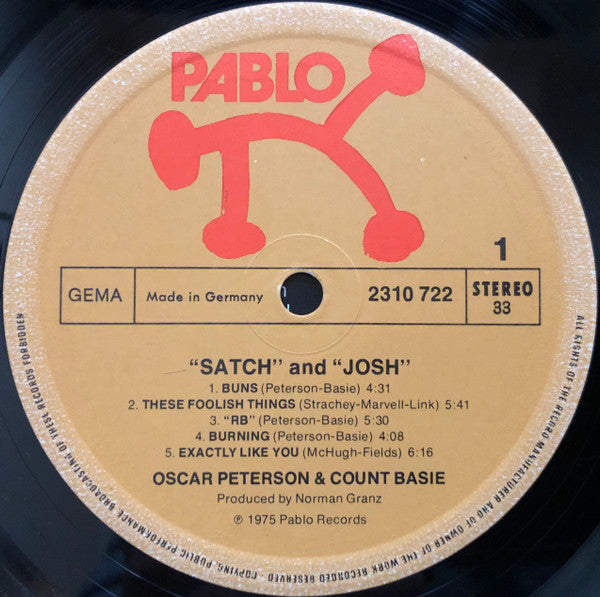 Oscar Peterson - "Satch" And "Josh" (Vinyl, LP, Album, Stereo) Very Good Plus (VG+) / Very Good (VG)