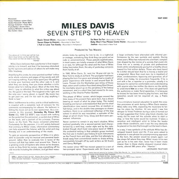 Miles Davis - Seven Steps To Heaven (Vinyl, LP, Album, Reissue)