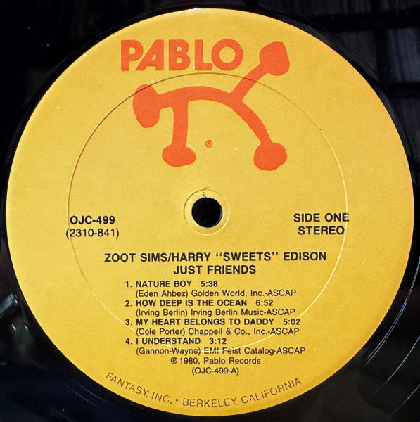 Zoot Sims - Just Friends (Vinyl, LP, Album, Reissue, Remastered, Stereo) Very Good Plus (VG+) / Very Good (VG)