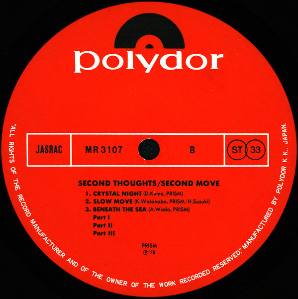 Prism (9) - Second Thoughts/Second Move (LP, Album, Stereo) - Very Good Plus (VG+) / Very Good Plus (VG+)