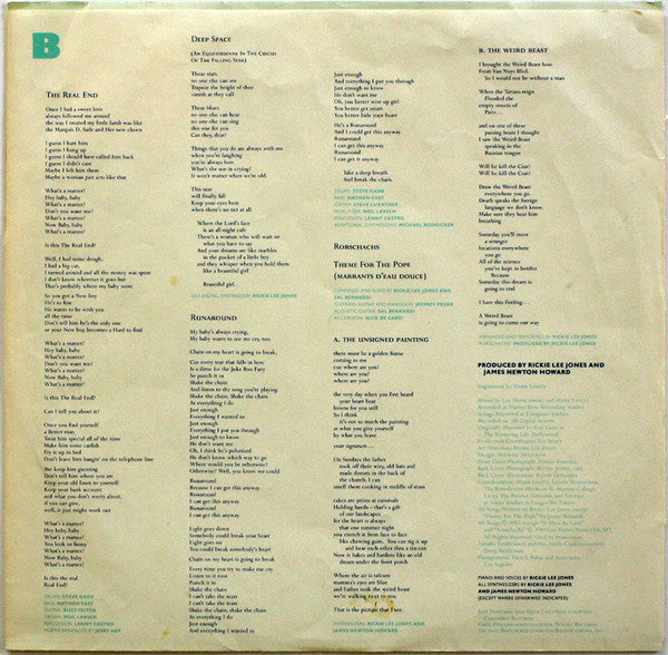 Rickie Lee Jones - The Magazine (Vinyl, LP, Album) Very Good Plus (VG+) / Very Good (VG)