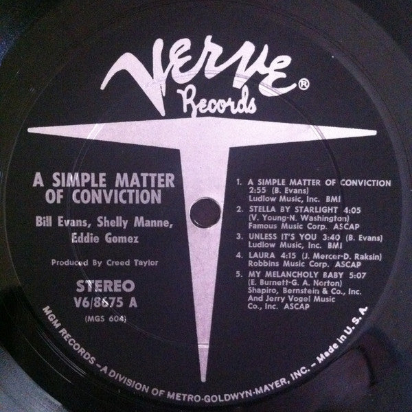 Bill Evans - A Simple Matter Of Conviction (Vinyl, LP, Album, Stereo)