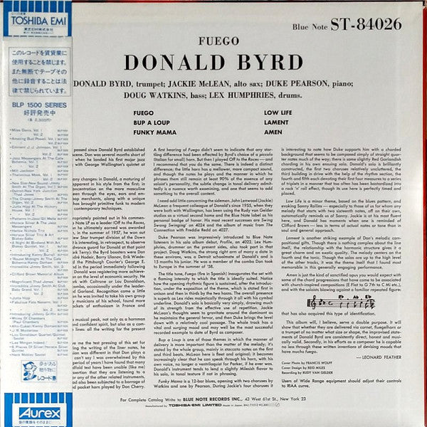 Donald Byrd - Fuego (Vinyl, LP, Album, Reissue)