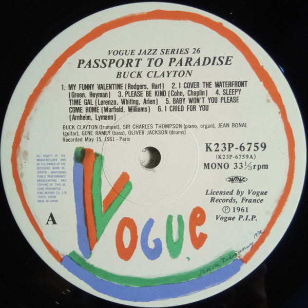 Buck Clayton - Passport To Paradise (Vinyl, LP, Album, Reissue, Mono) Very Good Plus (VG+) / Very Good Plus (VG+)