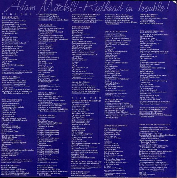 Adam Mitchell - Redhead In Trouble! (Vinyl, LP, Album) Good Plus (G+) / Very Good Plus (VG+)