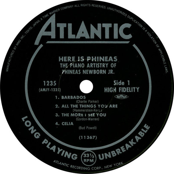 Phineas Newborn Jr. - Here Is Phineas (The Piano Artistry Of Phineas Newborn Jr.) (Vinyl, LP, Album, Reissue) Very Good Plus (VG+) / Very Good Plus (VG+)