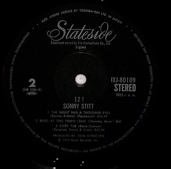 Sonny Stitt - 12! (Vinyl, LP, Album) Very Good Plus (VG+) / Very Good Plus (VG+)