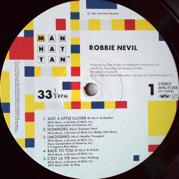 Robbie Nevil - Robbie Nevil (Vinyl, LP, Album, Stereo)