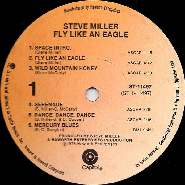 Steve Miller Band - Fly Like An Eagle (Vinyl, LP, Album) Very Good (VG) / Very Good (VG)