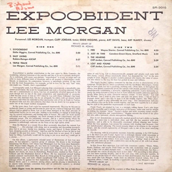 Lee Morgan - Expoobident (Vinyl, LP, Album, Stereo) Very Good (VG) / Very Good (VG)