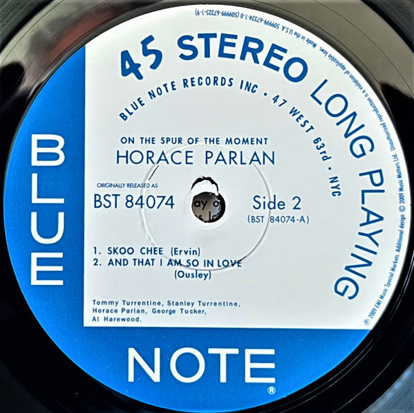 Horace Parlan - On The Spur Of The Moment (2xVinyl, LP, 45 RPM, Album, Limited Edition, Numbered, Reissue, Stereo) Very Good Plus (VG+) / Near Mint (NM or M-)