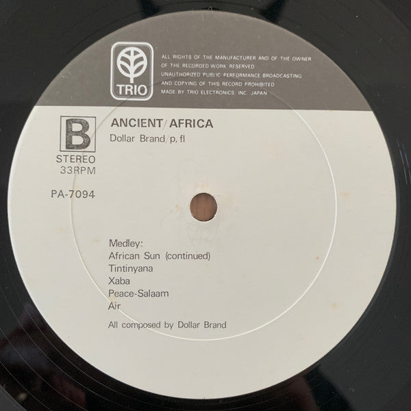 Dollar Brand - Ancient Africa (Vinyl, LP, Album, Stereo) Near Mint (NM or M-) / Very Good (VG)