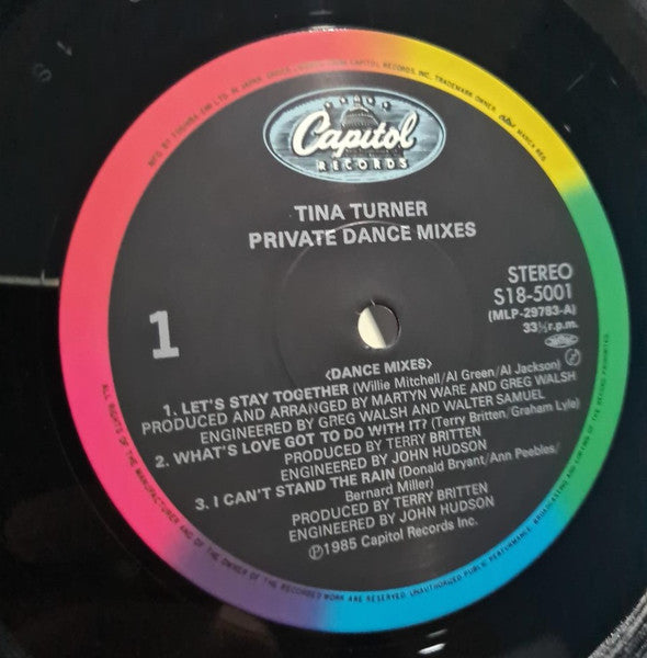Tina Turner - Private Dance Mixes (Vinyl, LP, Compilation, Mixed, Stereo) Very Good Plus (VG+) / Very Good (VG)