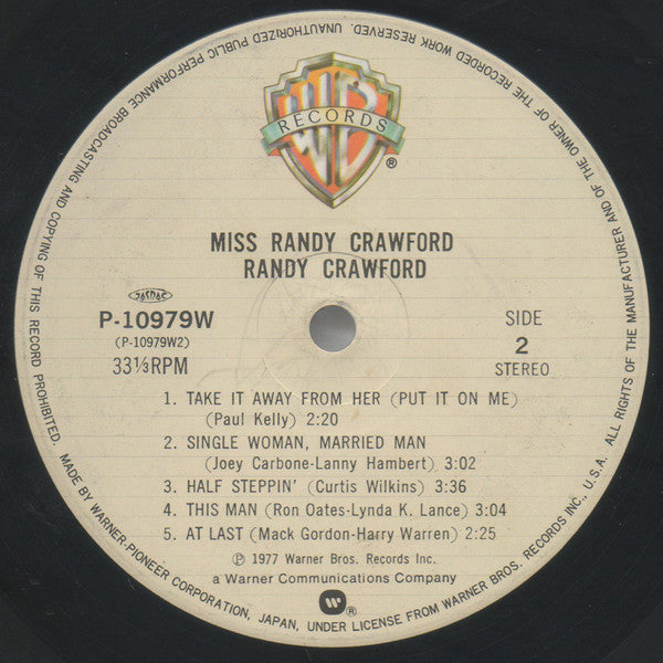 Randy Crawford - Miss Randy Crawford (Vinyl, LP, Album, Reissue) Very Good Plus (VG+) / Very Good (VG)