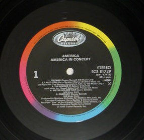 America (2) - America In Concert (Vinyl, LP, Album) Very Good (VG) / Good Plus (G+)