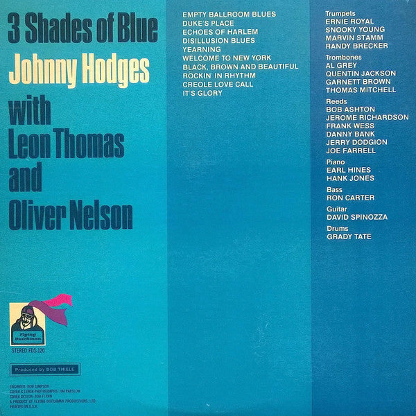 Johnny Hodges - 3 Shades Of Blue (Vinyl, LP, Album) Very Good (VG) / Very Good (VG)