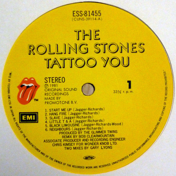 The Rolling Stones - Tattoo You (Vinyl, LP, Album) Very Good Plus (VG+) / Very Good (VG)
