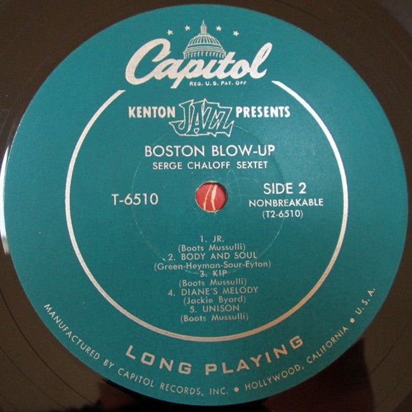 The Serge Chaloff Sextet - Boston Blow-Up! (Vinyl, LP, Album, Mono) Very Good Plus (VG+) / Very Good (VG)