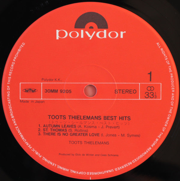 Toots Thielemans - Best Hits (2xVinyl, LP, Compilation) Very Good Plus (VG+) / Very Good (VG)