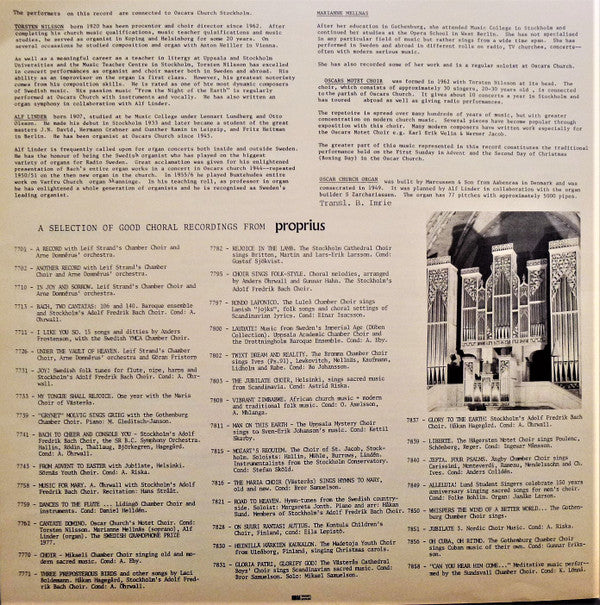 Oscars Motettkör - Cantate Domino (Vinyl, LP) Very Good Plus (VG+) / Very Good (VG)