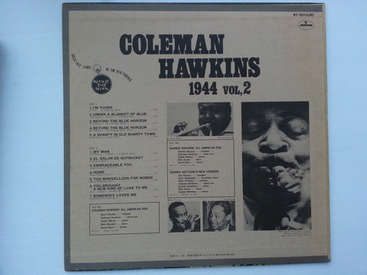 Coleman Hawkins - 1944 Vol. 2 (Vinyl, LP, Compilation, Mono) Very Good Plus (VG+) / Good Plus (G+)