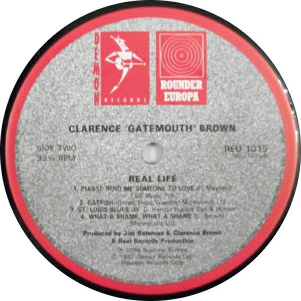 Clarence "Gatemouth" Brown - Real Life (Vinyl, LP, Album) Very Good Plus (VG+) / Very Good Plus (VG+)