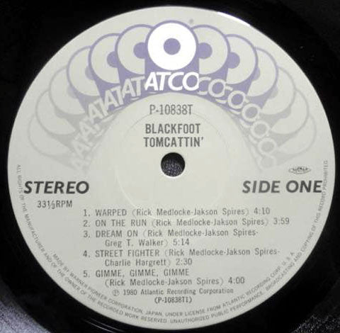 Blackfoot (3) - Tomcattin' (Vinyl, LP, Album) Near Mint (NM or M-) / Very Good Plus (VG+)