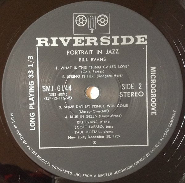 The Bill Evans Trio - Portrait In Jazz = ポートレイト・イン・ジャズ (Vinyl, LP, ...
