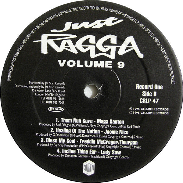Various - Just Ragga Volume 9 (2xVinyl, LP, Compilation) Very Good (VG) / Very Good Plus (VG+)