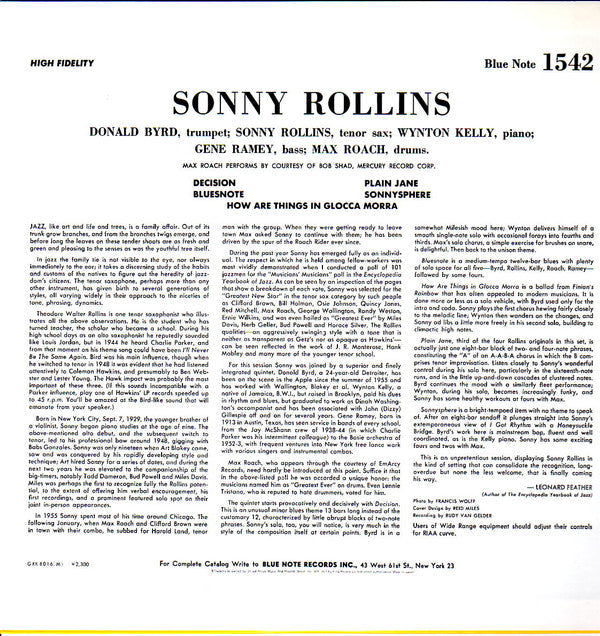 Sonny Rollins - Sonny Rollins = ソニー・ロリンズ (Vinyl, LP, Album, Reissue, Mono) Near Mint (NM or M-) / Very Good Plus (VG+)