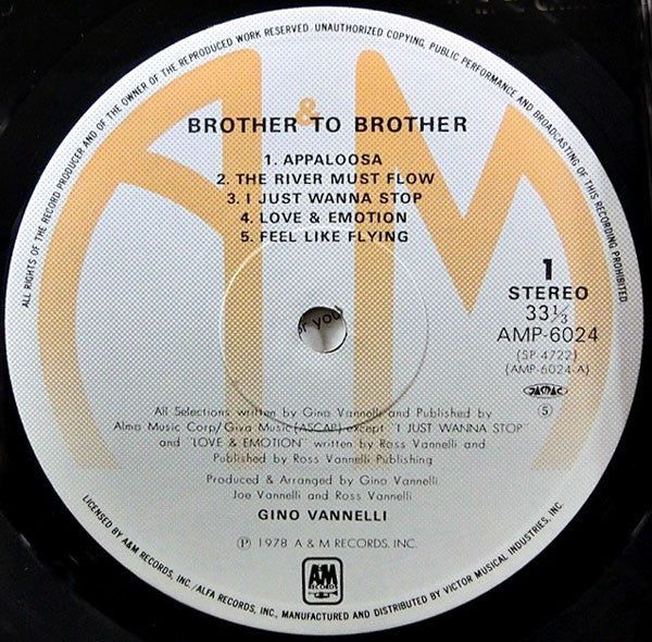 Gino Vannelli - Brother To Brother (Vinyl, LP, Album) Very Good Plus (VG+) / Very Good (VG)