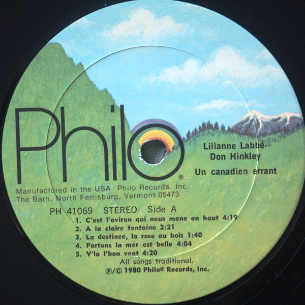 Lilianne Labbé - Un Canadien Errant - French Music In The North American Tradition (Vinyl, LP, Album) Good Plus (G+) / Very Good (VG)