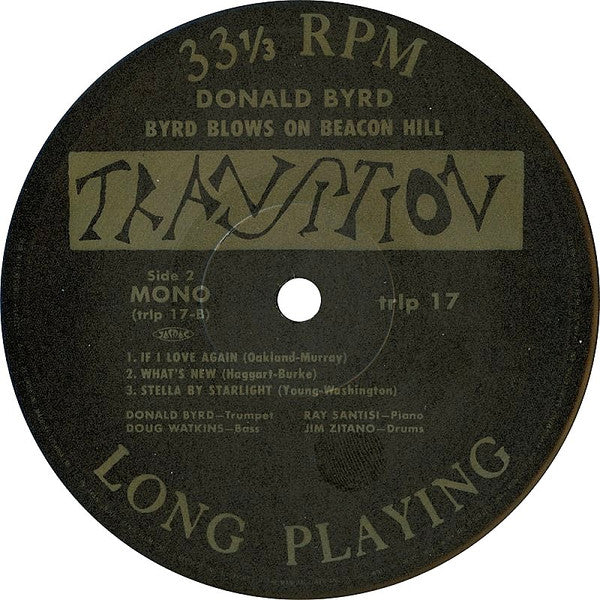 Donald Byrd - Byrd Blows On Beacon Hill (Vinyl, LP, Album, Limited Edition, Reissue, Mono) Very Good Plus (VG+) / Very Good (VG)