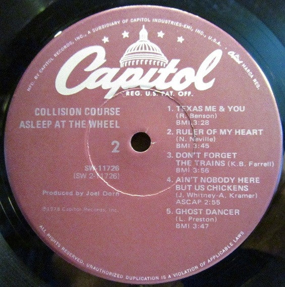 Asleep At The Wheel - Collision Course (Vinyl, LP, Album) Very Good Plus (VG+) / Good Plus (G+)