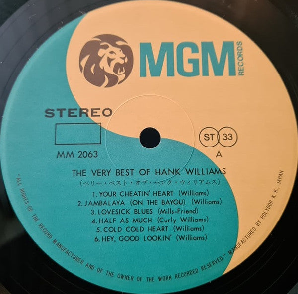 Hank Williams - The Very Best Of Hank Williams (Vinyl, LP, Compilation, Reissue, Stereo) Very Good Plus (VG+) / Very Good Plus (VG+)