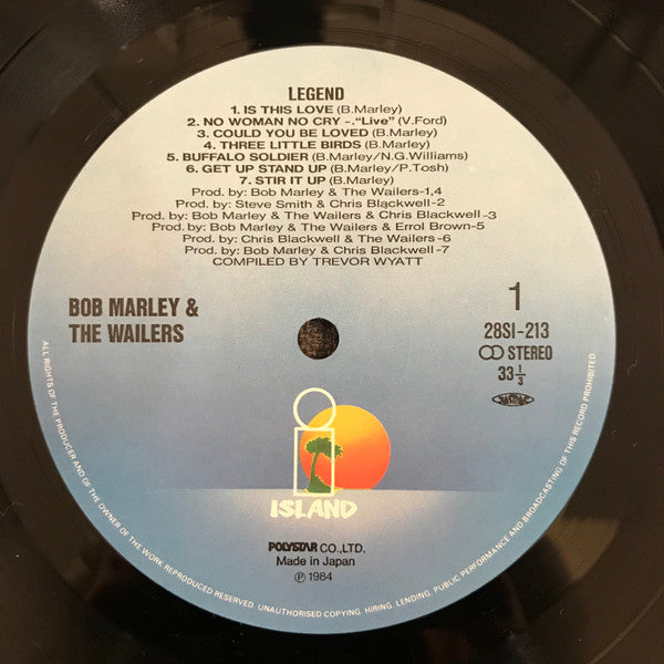 Bob Marley & The Wailers - Legend (The Best Of Bob Marley And The Wailers) (Vinyl, LP, Compilation) Very Good (VG) / Very Good Plus (VG+)