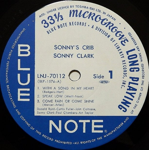 Sonny Clark - Sonny's Crib (Vinyl, LP, Album, Reissue, Mono) Very Good (VG) / Good (G)
