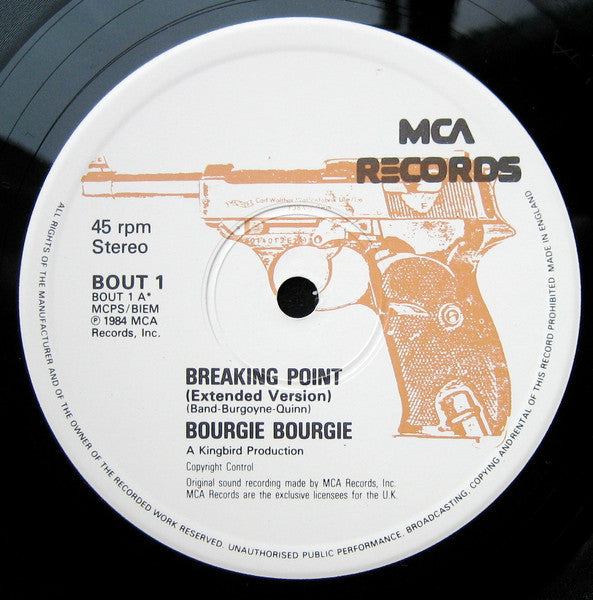 Bourgie Bourgie - Breaking Point (Vinyl, 12", 45 RPM, Single) Very Good Plus (VG+) / Good Plus (G+)